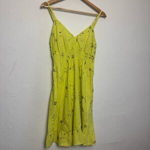 Tiki Palm Cotton Triangle Chest Sparkle Embroidered Vacation Sundress